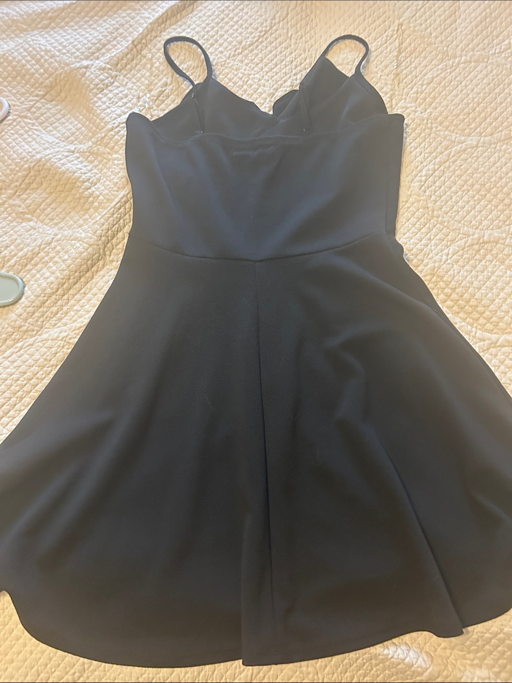 Black Ruffle-Front Spaghetti Strap Dress - Picture 2 of 2